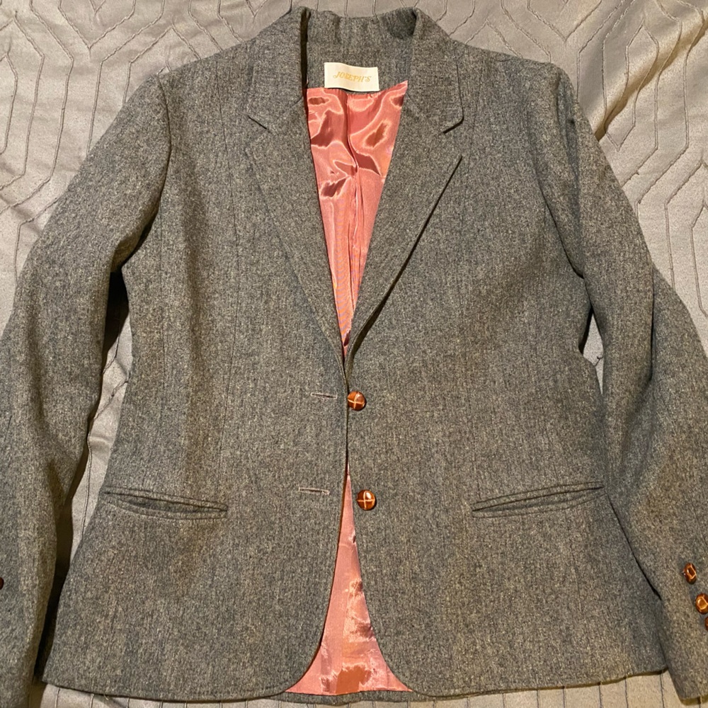 Gray Blazer with Pink Lining